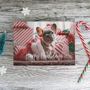 Cartão De Festividades Feliz Natal para os Animais com Foto Única de Nata