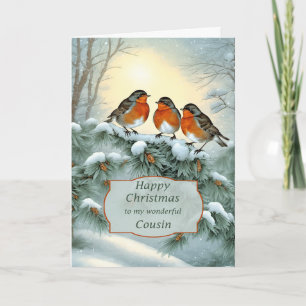 Cartão De Festividades Feliz Natal para os Robins
