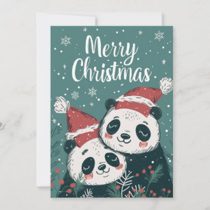 Cartão De Festividades Feliz Natal para Panda