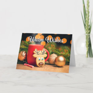 Cartão De Festividades Feliz Natal Para Qualquer Biscoito de Rena