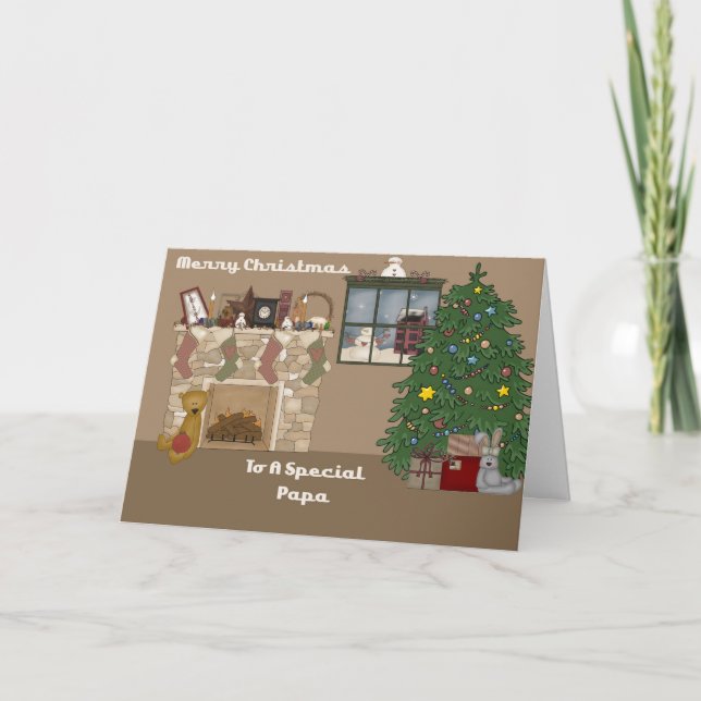 Cartão De Festividades Feliz Natal Para Um Papai Especial (Frente)