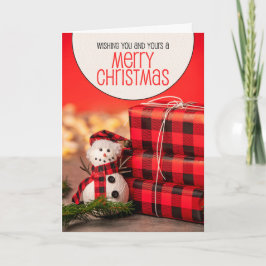 Cartão De Festividades Feliz Natal para Você e os Seus Boneco de Neve Fof