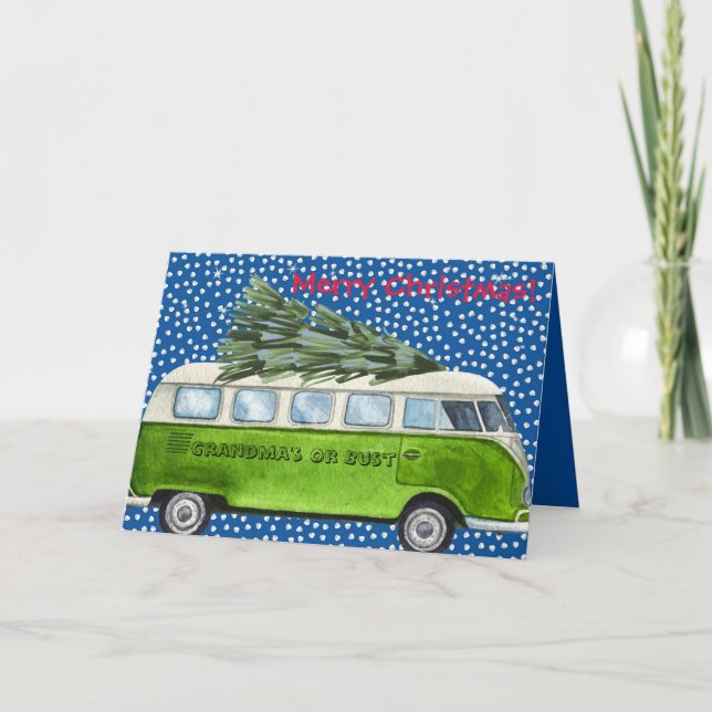 Cartão De Festividades Feliz Natal para vovó ou busto personalizado (Frente)