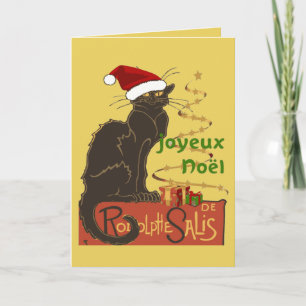 Cartão De Festividades Feliz Natal Paródia de Natal do Le Chat Noir