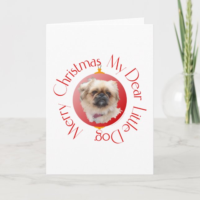 Cartão De Festividades Feliz Natal Pekingese (Frente)
