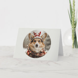 Cartão De Festividades Feliz Natal Pembroke Welsh Corgi