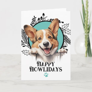 Cartão De Festividades Feliz Natal Pembroke Welsh Corgi Cachorro Christma