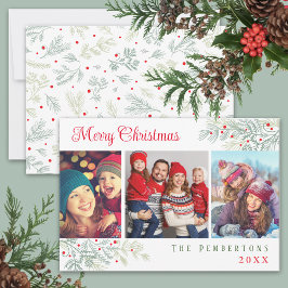 Cartão De Festividades Feliz Natal Personalizado 3 Fotos Ramos de Sempre-