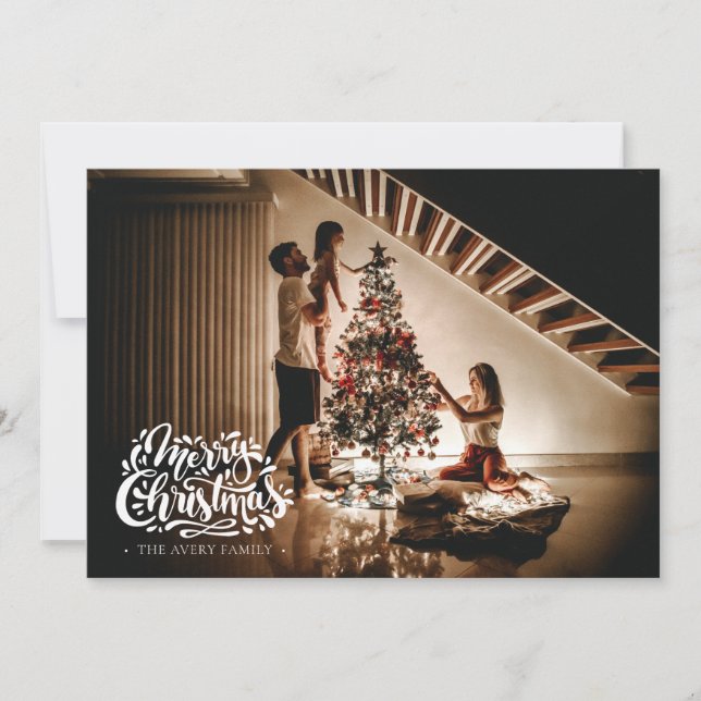 Cartão De Festividades Feliz Natal Personalizado Foto Deer Idyll (Frente)