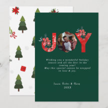 Feliz Natal Personalizado Verde 1 Foto Joy