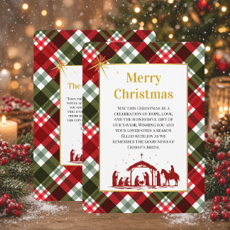 Cartão De Festividades Feliz Natal Personalizado Xadrez & Versículo Bíbli