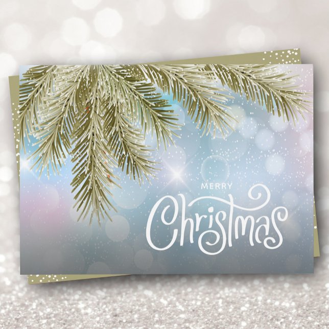 Cartão De Festividades Feliz Natal Pines Flat (Criador carregado)