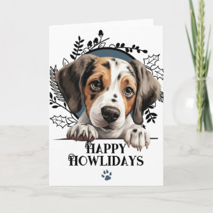 Cartão De Festividades Feliz Natal Pointer Cão Howlidays