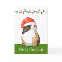 Feliz Natal Porquinho da Índia Fofo Papai Noel