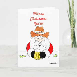 Cartão De Festividades Feliz Natal pra vocês Texas Papai Noel