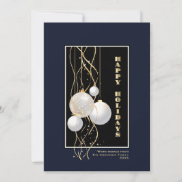 Cartão De Festividades Feliz Natal Preto e Azul Moderno