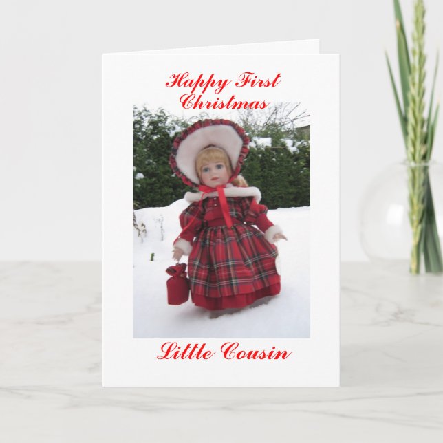 Cartão De Festividades Feliz Natal, Primo (Frente)