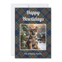 Feliz Natal Quatro-Patas Cachorro Xadrez Azul Nata