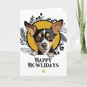 Cartão De Festividades Feliz Natal Rat Terrier Cachorro