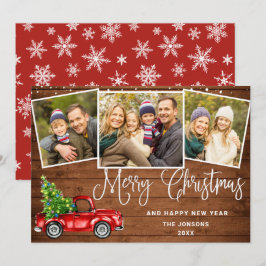 Cartão De Festividades Feliz Natal Red Fazenda Truck 3 Foto