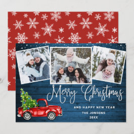 Cartão De Festividades Feliz Natal Red Fazenda Truck 3 Foto