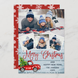 Cartão De Festividades Feliz Natal Red Fazenda Truck 4 Foto