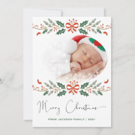 Cartão De Festividades Feliz Natal Red Green - Foto Moderna