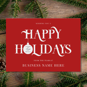 Cartão De Festividades Feliz Natal Red Modern Logotipo Business