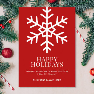 Cartão De Festividades Feliz Natal Red Snowflake Business
