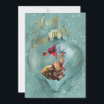 Cartão De Festividades Feliz Natal, Reindeer Especial Neve<br><div class="desc">Esta é a temporada com neve,  ornamento e cartão de festas de renas — sim,  Feliz Natal com este Ornamento Especial de Rebeldes flutuando em Neve. E esta é uma rena famosa que já esteve no topo do Hotel Península em NYC.</div>