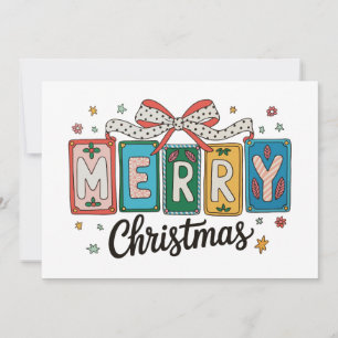 Cartão De Festividades Feliz Natal Retro Coquette Laço Garota Festa