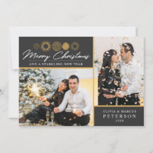 Feliz Natal Retro Dourado Foto de Burst Saudação