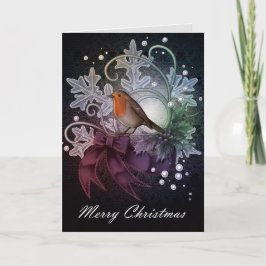 Cartão De Festividades Feliz Natal Robin