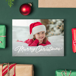 Cartão De Festividades Feliz Natal roteiro simples duas fotos