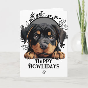 Cartão De Festividades Feliz Natal Rottweiler Cachorro