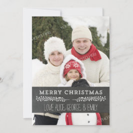 Cartão De Festividades Feliz Natal Rustic Chalkboard Foto Vintage