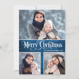 Cartão De Festividades Feliz Natal Rústico Retro 4 FOTO Saudação