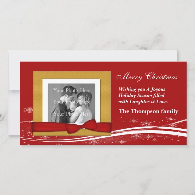 Cartão De Festividades Feliz Natal Saudação (Frente)