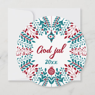 Cartão De Festividades Feliz Natal, Saudação de Natal Norueguesa
