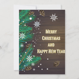 Cartão De Festividades Feliz Natal saudando um fundo de madeira