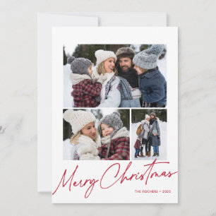 Cartão De Festividades Feliz Natal - Script de Caligrafia Simples 4 Foto