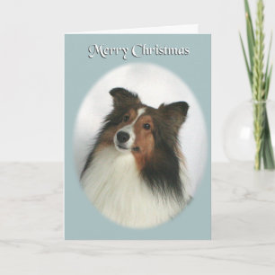 Cartão De Festividades Feliz Natal Sheltie