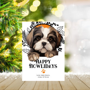 Cartão De Festividades Feliz Natal Shih Tzu