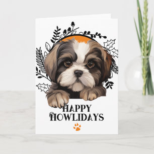 Cartão De Festividades Feliz Natal Shih Tzu Cachorro Christmas
