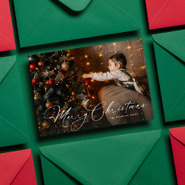 Cartão De Festividades Feliz Natal simples elegante foto de script