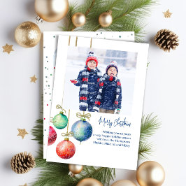 Cartão De Festividades Feliz Natal Simples Ornaments Foto