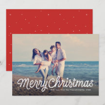 Feliz Natal simples roteiro retrô uma foto
