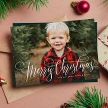 Feliz Natal simples uma foto verde família
