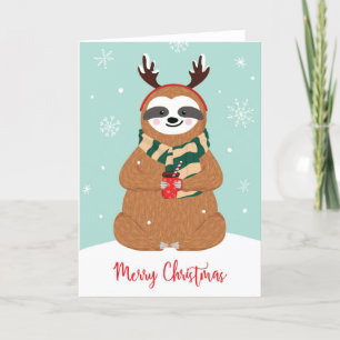 Cartão De Festividades Feliz Natal Sloth