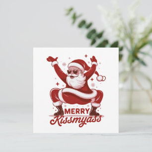 Cartão De Festividades Feliz Natal Snarky Sarcástico Beijo-na-bunda Papai